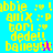 Pixelated yellow text on colored backgrounds with small heart symbols and a single pink star in the top-right corner of one