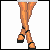 Pixel art contact sheet of a female character's body parts and text variations in an animated AIM buddy icon sequence.