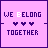 Animated pixel art of purple squares with 'WE BELONG TOGETHER' text and heart symbols changing across frames