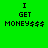 Green background with black pixelated text "I GET MONEY$$$" in four quadrants, one quadrant has a yellow glow effect.