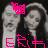 Two figures in close embrace with a pink bow on the left figure's head, pink text elements at bottom, dark background with green and purple accents.