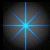 six pixelated starburst frames showing sequential color transitions from blue to yellow across radiating lines