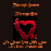Red heart-shaped icon with pixelated brown border and black background, surrounded by abstract brown shapes.