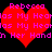 Two red hearts with pink text reading "Rebecca Has My Heart In Her Hands" on a black background.