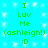 Green text and emoticon on cyan background with white sparkles, repeating in two vertical