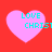 Four pink heart shapes on a red background with cyan text reading "LOVE CHRIST" in pixelated font.