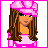 Pixel art contact sheet of a female character in pink attire with heart-shaped bag and 'Flyin Solo' text, arranged in 2x2 grid frames showing full-body pose, upper body, lower body, and text-only frame.