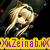 Pixelated anime-style character with spiky black hair and orange martial arts uniform, alongside another character with long blonde hair and dark clothing, with text overlays.