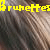 A 2x2 contact sheet of three animated frames showing a close-up of light brown hair with yellow text overlays reading "Brunettes," "Do it," and "Better" across different panels.