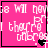 A pink square icon with white text reading "we will never be there for you" and a black heart symbol, displayed in four identical arranged in a