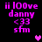 Pixelated purple text on black background with animated heart symbols appearing and changing color.