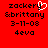 Red background with black pixelated text and a white heart-shaped cursor icon above 'zackery' on the left side.