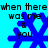 Blue snowflake-shaped icon with black text 'when there was me & you' on cyan background, showing two distinct animation states.