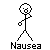 Pixelated stick figure icons with medical-themed labels, each in a distinct pose against white background.