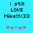 Pixelated text on cyan background with pink and purple heart symbols, showing two animation states where hearts shift position.