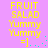 Yellow text on purple background with cyan dots forming a circular pattern around a smiley face symbol, animated in a repeating sequence.