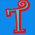 Six distinct letter icons arranged in a , each with red outlines and blue fills on colored backgrounds, with one showing partial text