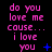 Pixelated text in pink and blue on black background with animated symbols changing across frames.