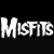 A 3x3 contact sheet of a black-and-white animated icon featuring repeated "MISFITS" text and a stylized skull, with varying opacity levels across frames.