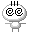 Four pixelated cartoon figures with white circular heads, gray bodies, and three black vertical lines on top, each displaying distinct @ symbol eye patterns against a gray background.