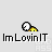 Pixelated icon shows a character with white face and black outline, yellow body, positioned above text reading 'ImLovinIT' on light gray background.