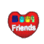 Red heart-shaped icon with 'Best Friends' text; color variations in lettering