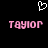 Pixelated pink text 'TAYLOR' appears twice on a black background with a white pixel-art heart above.