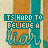 repeated text-based icons with alternating blue and orange vertical stripes, each displaying "IT'S HARD TO BELIEVE A liar" in stylized fonts