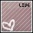 Animated icon with a pink striped background, white heart outline, and 'LIVE' text above changing black dot patterns.