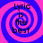 Four identical display a blue and pink spiral background with the text "Lyric is the best" in dark pixelated font
