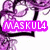 A four- shows a woman with long brown hair in different poses, one featuring purple floral graphics and pink text reading "MASKUL4"