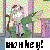 Pixelated icon shows a green cartoon character with white chest, brown hair, and black shoes against pastel background; text below reads 'BONNIE!' in blocky font.