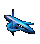 Animated blue and purple abstract swirls forming a circular shape with sharp angular extensions on gray background.