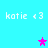 Pixelated text 'kotie <3' appears four times on a cyan background with two star icons in different positions.