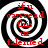 Four identical spiral patterns with red text overlaid, arranged in a on a black background