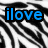 Blue text 'ilove to cheer <33' on black-and-white striped background with gray