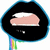A pixelated icon shows a black oval shape with a blue border, containing a pink and white object resembling a folded paper or cloth, with a small white dot below it and a rainbow-colored vertical stripe on the left.