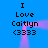 Blue background with black text reading "I Love Caitlyn <333" in two vertical , each containing a pink glowing outline that shifts position between observations