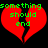 Red broken heart with green pixelated text 'something should end' on black background, two identical frames side-by-side.