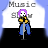 Animated contact sheet of a pixel art character with purple hair holding a microphone, performing on stage under "Music Show" text.