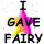 Animated sequence showing star-shaped icons with text overlays changing between 'GIVE FAIRY IRISH' and 'HER 25th CHARM' over gradient-colored stars.