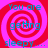 A static image with a red and pink spiral background displaying the text "You are getting sleepy..." in blue pixelated font.