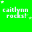 Green background with white text 'caitlynn rocks!' repeated in a , stars scattered around each instance of the text