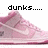 Pixelated pink Nike sneaker with white swoosh logo, displayed in a with text overlays