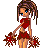 Pixel art of a cheerleader with brown dreadlocks holding red pom-poms, next to repeated 'CHEER' text in varying case and spacing.