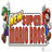 Pixelated character sprites from a classic platformer game, including two characters behind red brick walls and one standing on grass.