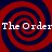 Four red and dark blue spiral patterns arranged in a with white text reading "The Order" overlaid on each spiral