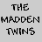 A 2x2 contact sheet of a pixelated animated icon featuring two identical male figures in black caps and shirts with text "THE MADDEN TWINS" on the top-left frame, displayed against a gray background.