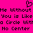 Pixelated text on bright pink background with black heart symbol above, repeating phrase about circle without center.