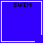 Four blue square with white borders display the word SWIM in black pixelated text; two contain small white symbols